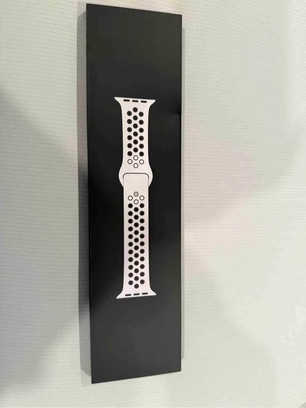 Sport Silicone Perforated Watch Band - White/Black